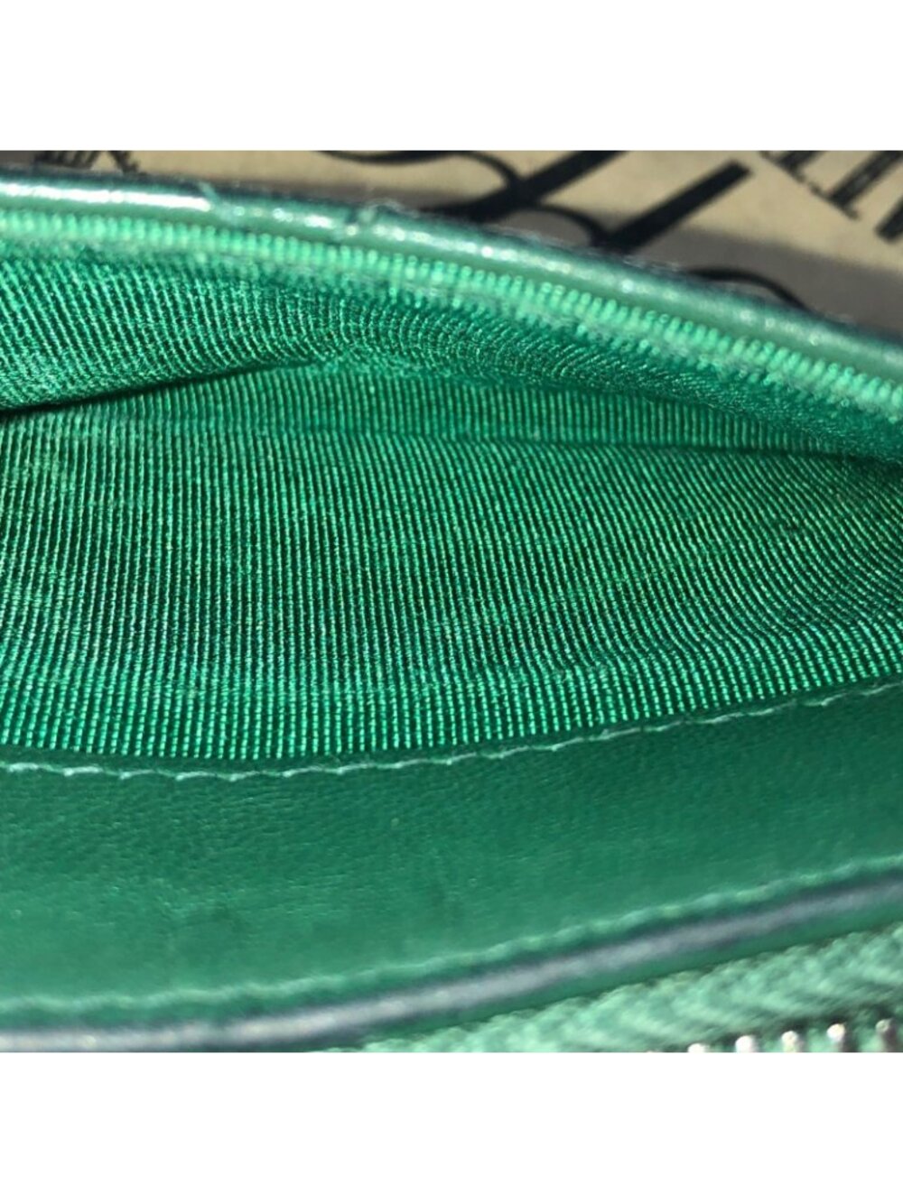 Chanel Coin Case CC Logo Quilted Green Card - Picture 7 of 9